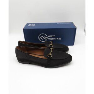 White Mountain Nooks Black Shimmer Horsebit Loafers Women's Size 9.5 NEW